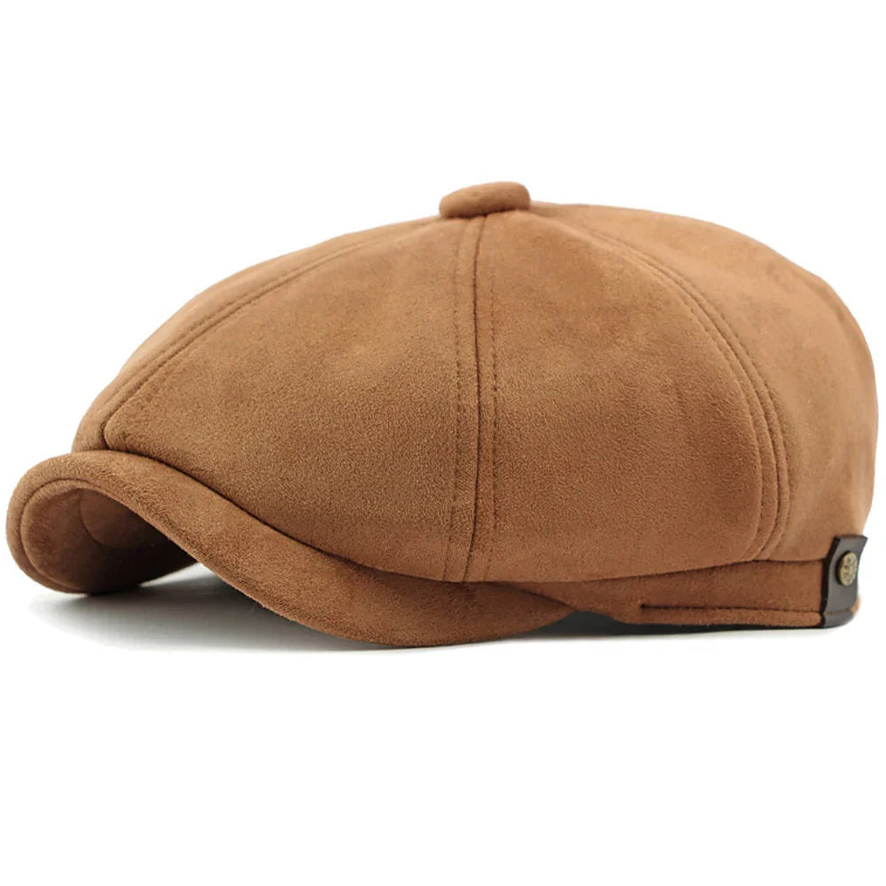 Delacroix Retro Suede Newsboy Cap