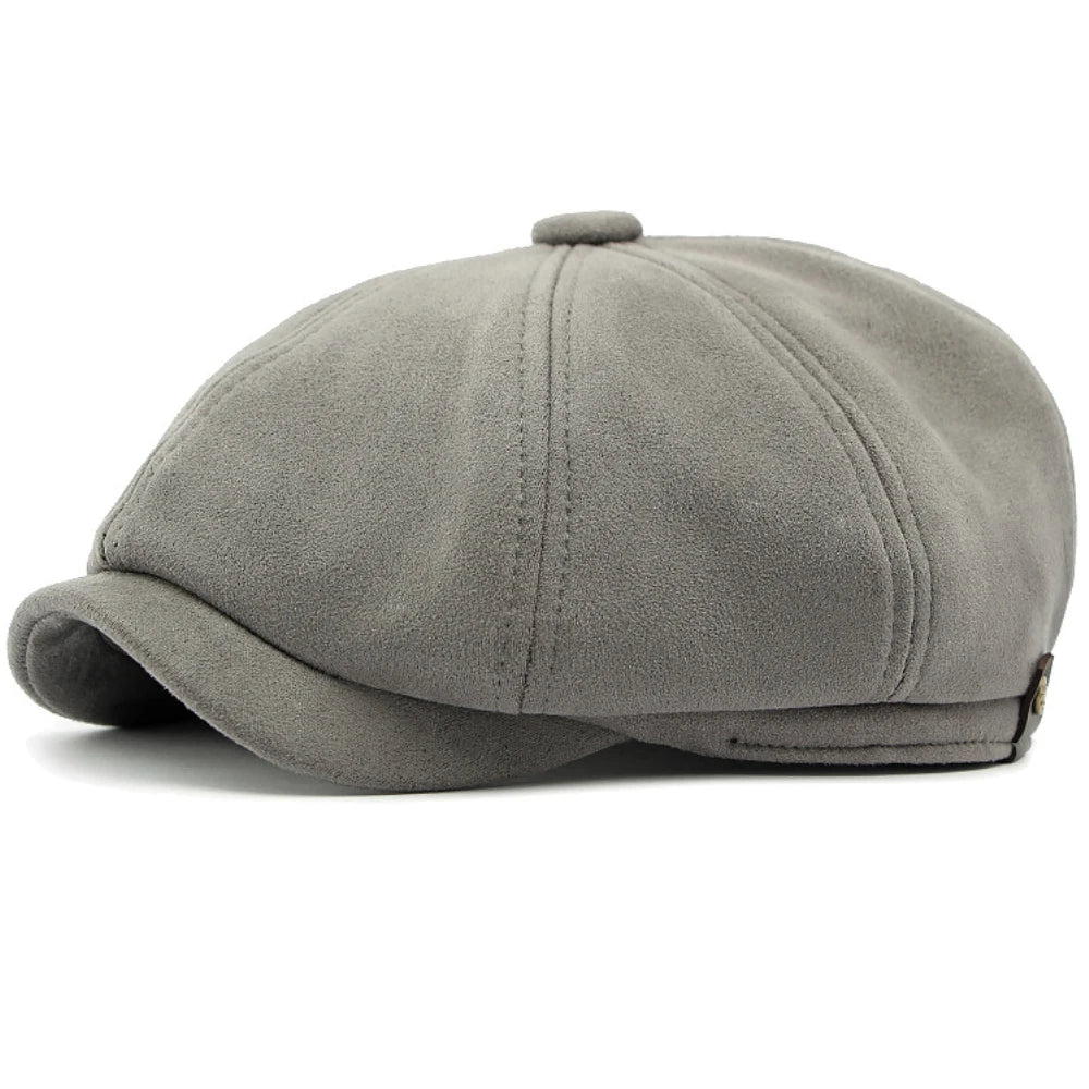 Delacroix Retro Suede Newsboy Cap