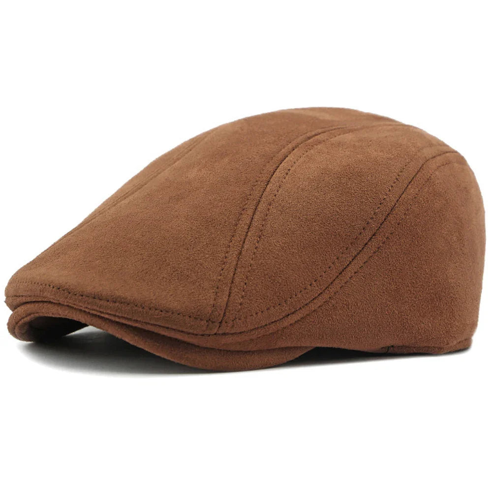 Delacroix Retro Suede Newsboy Cap