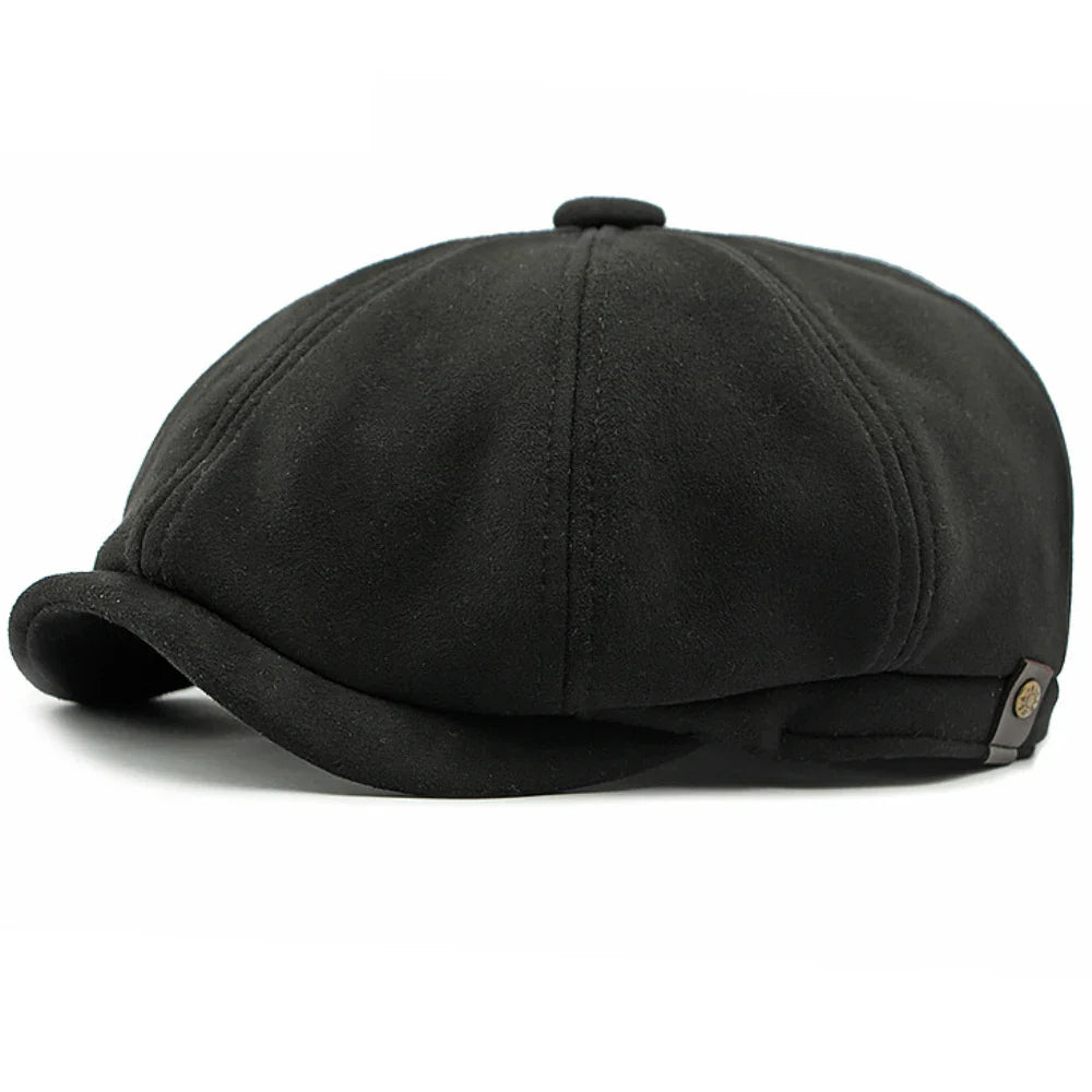 Delacroix Retro Suede Newsboy Cap
