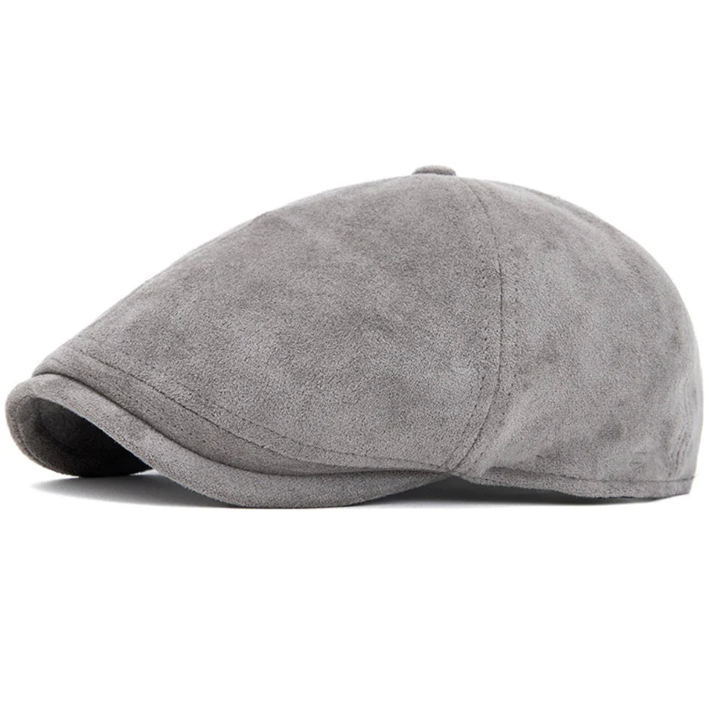 Delacroix Retro Suede Newsboy Cap