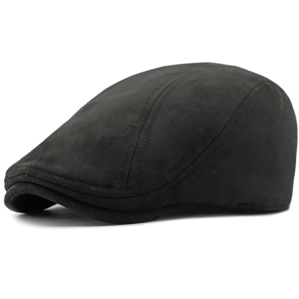 Delacroix Retro Suede Newsboy Cap