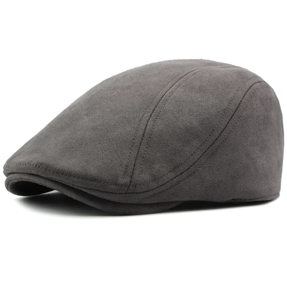 Delacroix Retro Suede Newsboy Cap