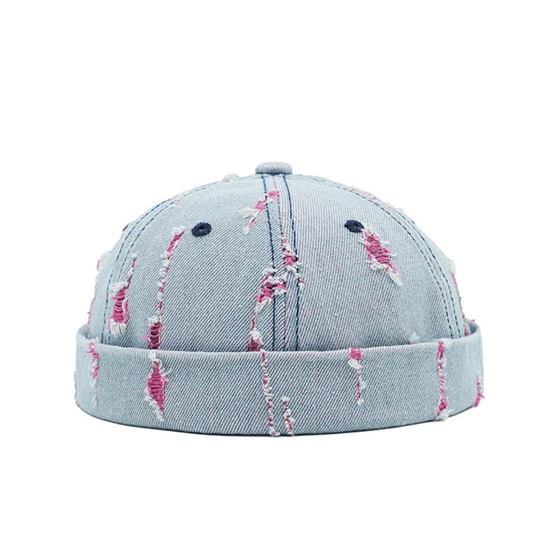 Delaware Distressed Ripped Denim Docker Cap