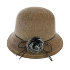 Deneuve Women Winter Wool Bowler Hat