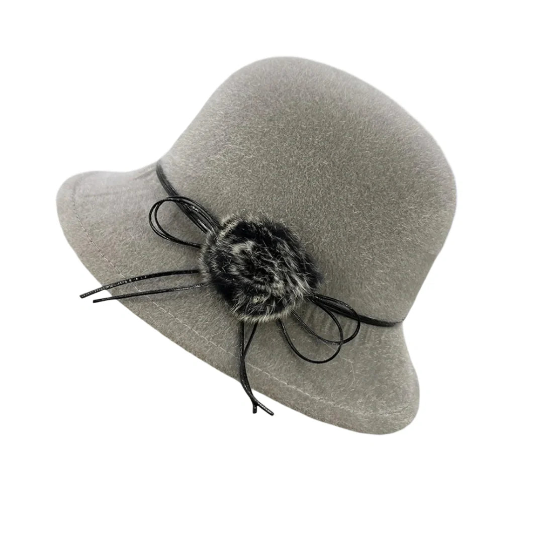 Deneuve Women Winter Wool Bowler Hat