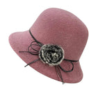 Deneuve Women Winter Wool Bowler Hat
