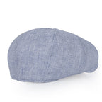 Derby Blue Linen Newsboy Cap