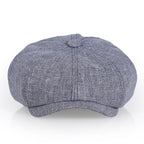 Derby Blue Linen Newsboy Cap