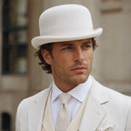 Derby White Scottish Wool Bowler Hat