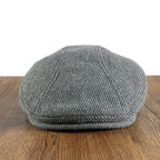Detroit Vintage Striped Flat Cap