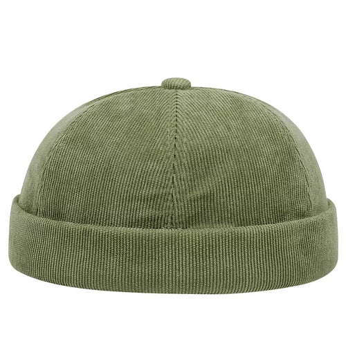Green Corduroy Docker Cap