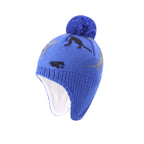 Dinosaurs Kids Winter Earflaps Pom Pom Beanie