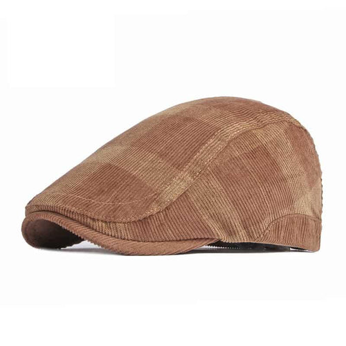 Brown Corduroy Flat Cap