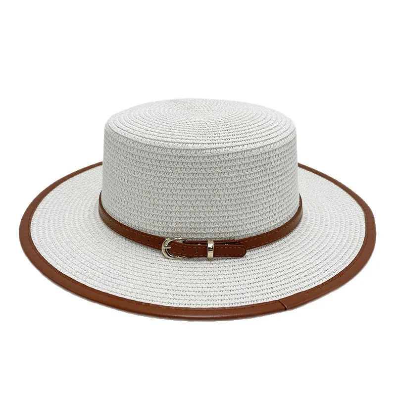 White straw boater hat – lightweight straw hat