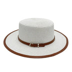 White straw boater hat – lightweight straw hat