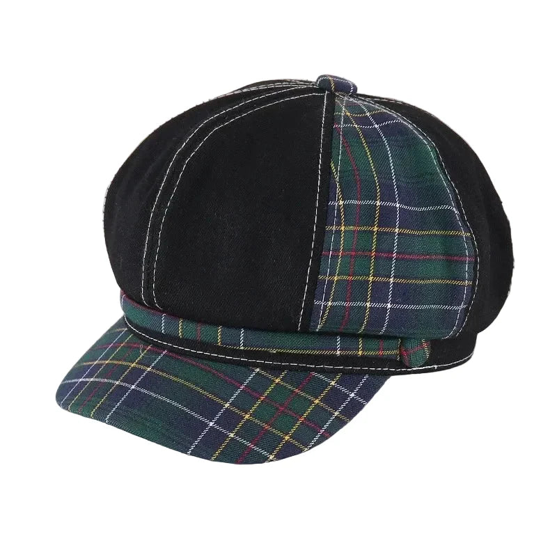 Douglas Retro Tartan Newsboy Cap