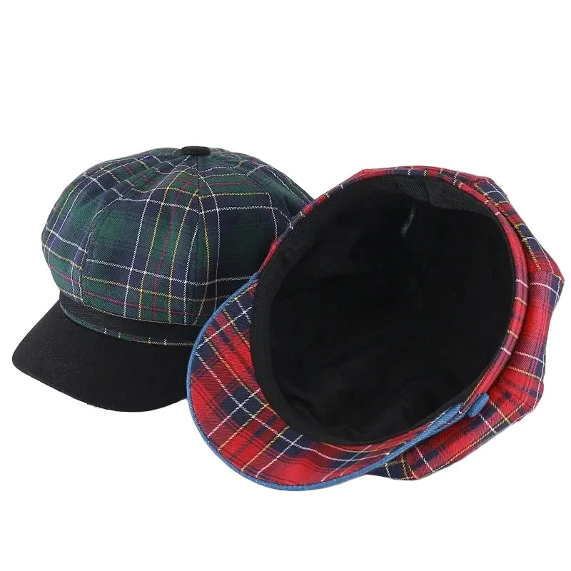 Douglas Retro Tartan Newsboy Cap