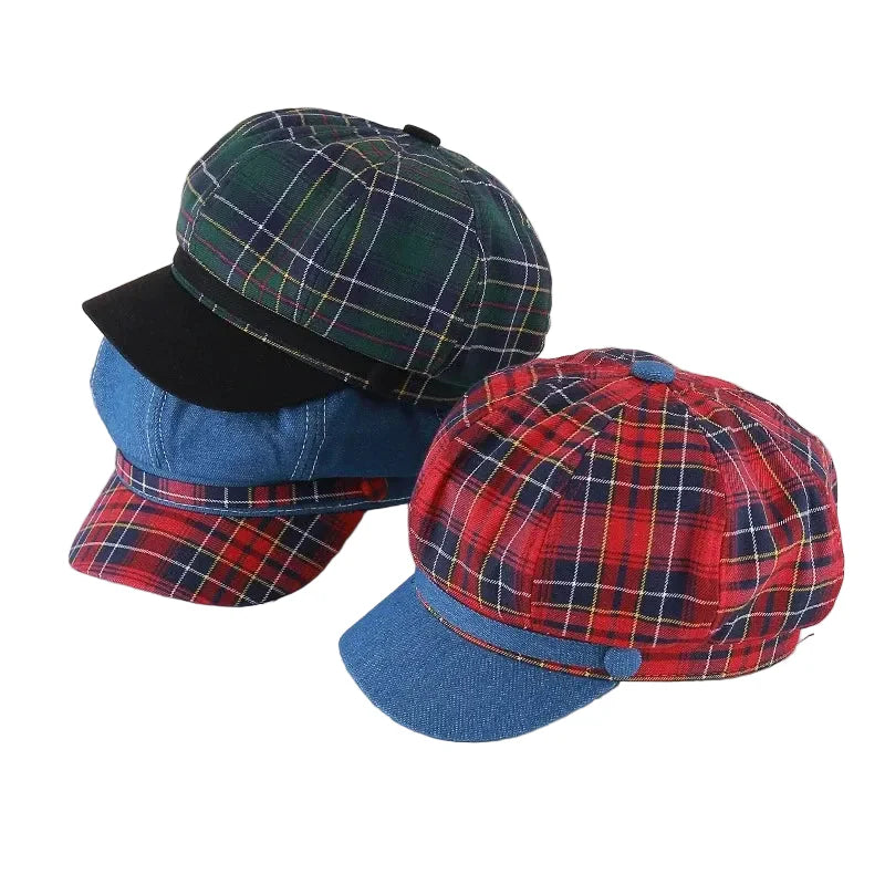 Douglas Retro Tartan Newsboy Cap