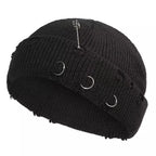 Downtown Metal Rings Short Docker Beanie