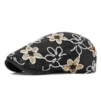 Dream of Spring Floral Denim Flat Cap