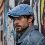 Dream of Spring Floral Denim Flat Cap