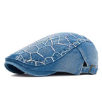 Dream of Spring Floral Denim Flat Cap