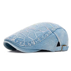 Dream of Spring Floral Denim Flat Cap