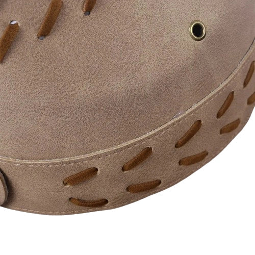 Dual Revolver Brown Leather Cowboy Hat