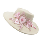 Dujardin Floral Wide Brimmed Porkpie Hat