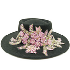 Dujardin Floral Wide Brimmed Porkpie Hat