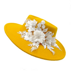 Dujardin Floral Wide Brimmed Porkpie Hat