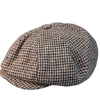 Dunois Houndstooth Wool Newsboy Cap