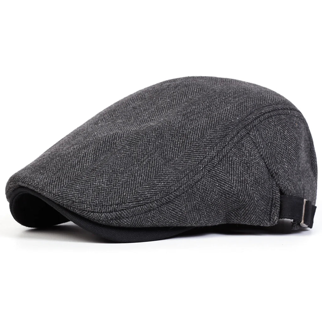 Dylan Herringbone Flat Cap