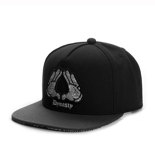 Black Snapback Cap back view