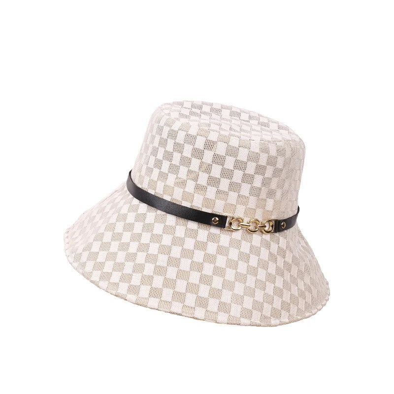 Eagan Summer Plaid Straw Bucket Hat