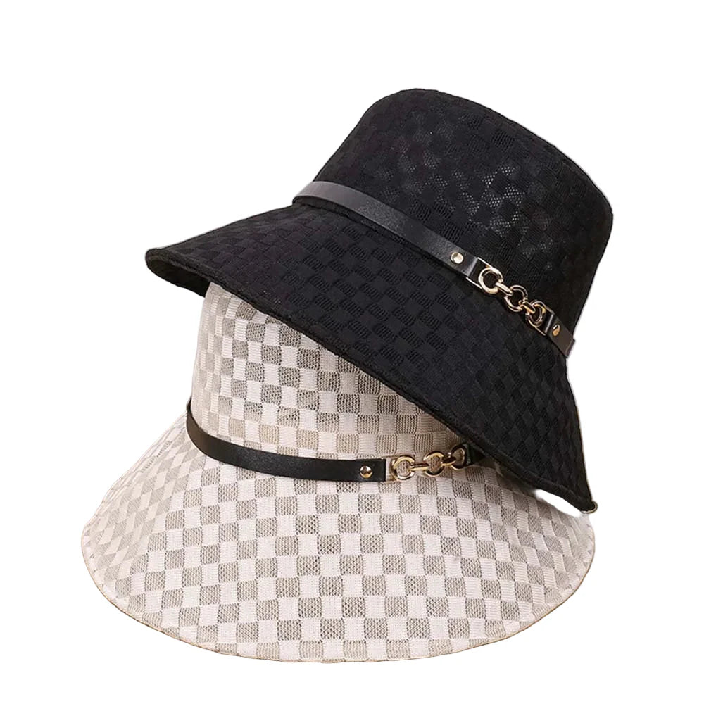 Eagan Summer Plaid Straw Bucket Hat
