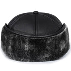 Earflaps Lined Leather Baseball Cap