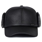 Earflaps Lined Leather Baseball Cap