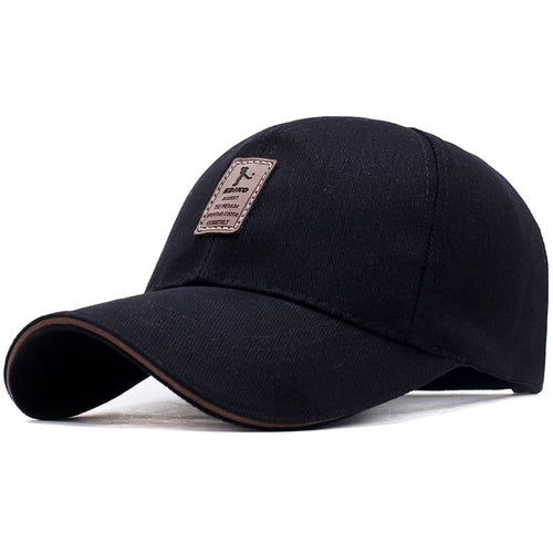 Coffee brown and black Cotton Baseball Cap