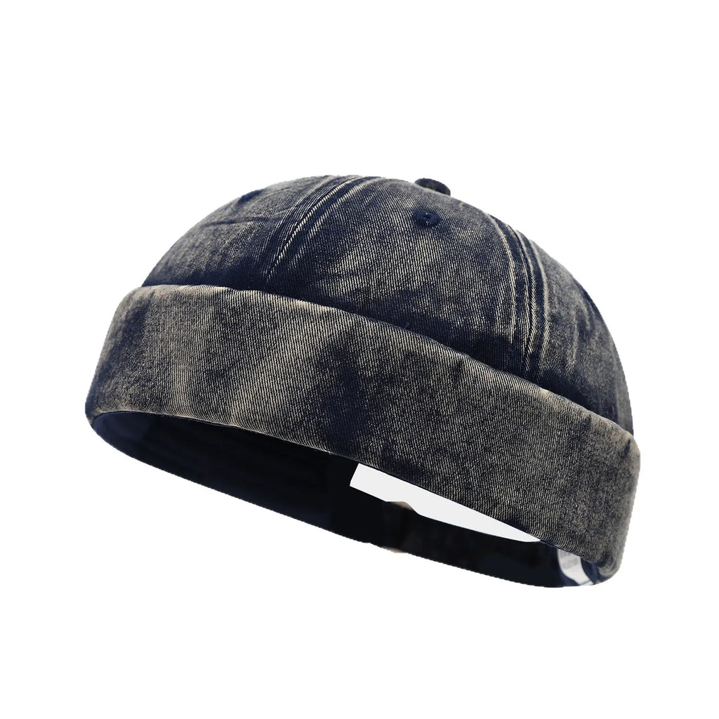 Edinburgh Washed Cotton Distressed Brimless Docker Cap