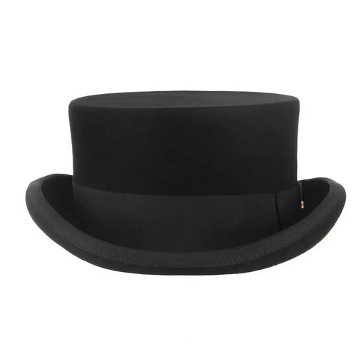 Black Wool Porkpie Hat front view