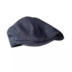 Empoli Navy Blue Linen Flat Cap