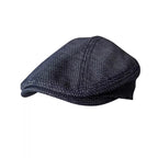 Empoli Navy Blue Linen Flat Cap
