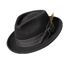 Epsilon Vintage Black Wool Fedora Hat