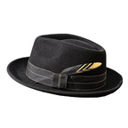 Epsilon Vintage Black Wool Fedora Hat