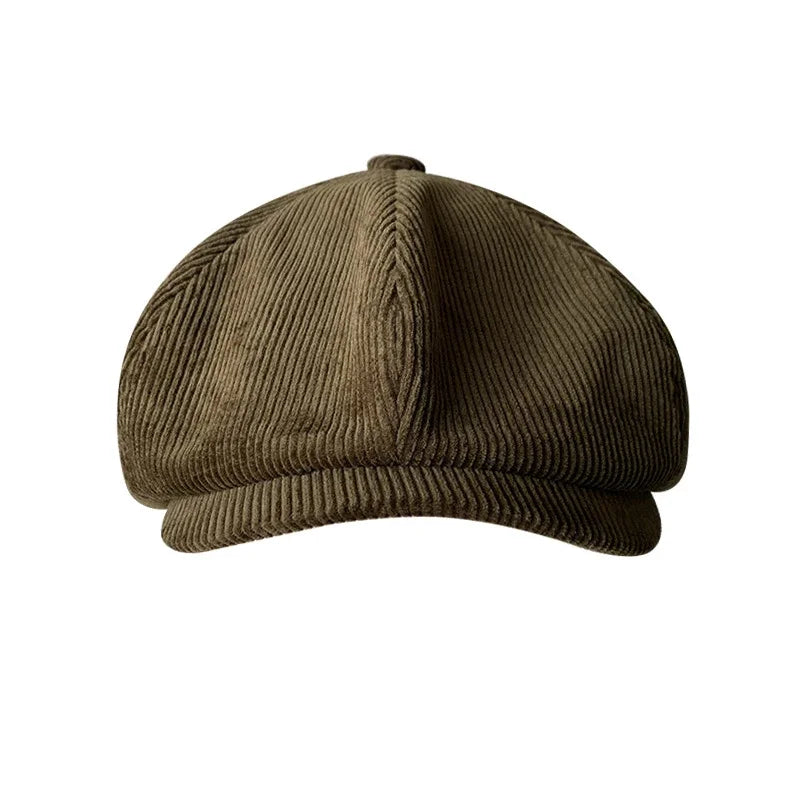 Corduroy Newsboy Cap front view