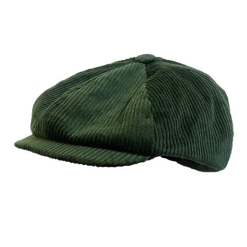 Green Corduroy Newsboy Cap