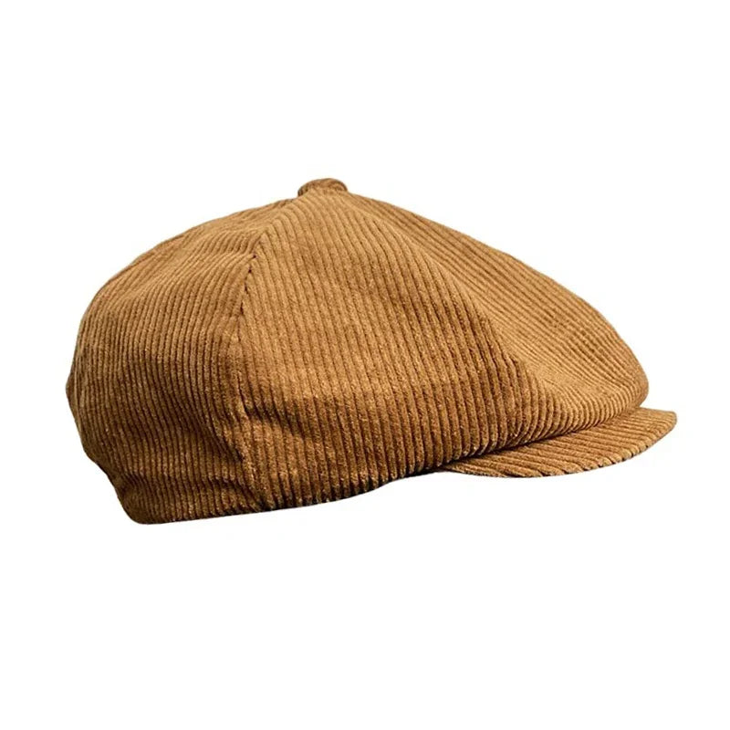 Corduroy Newsboy Cap side view