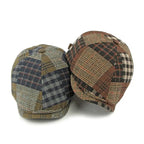 Eynon Plaid Patchwork Flat Cap